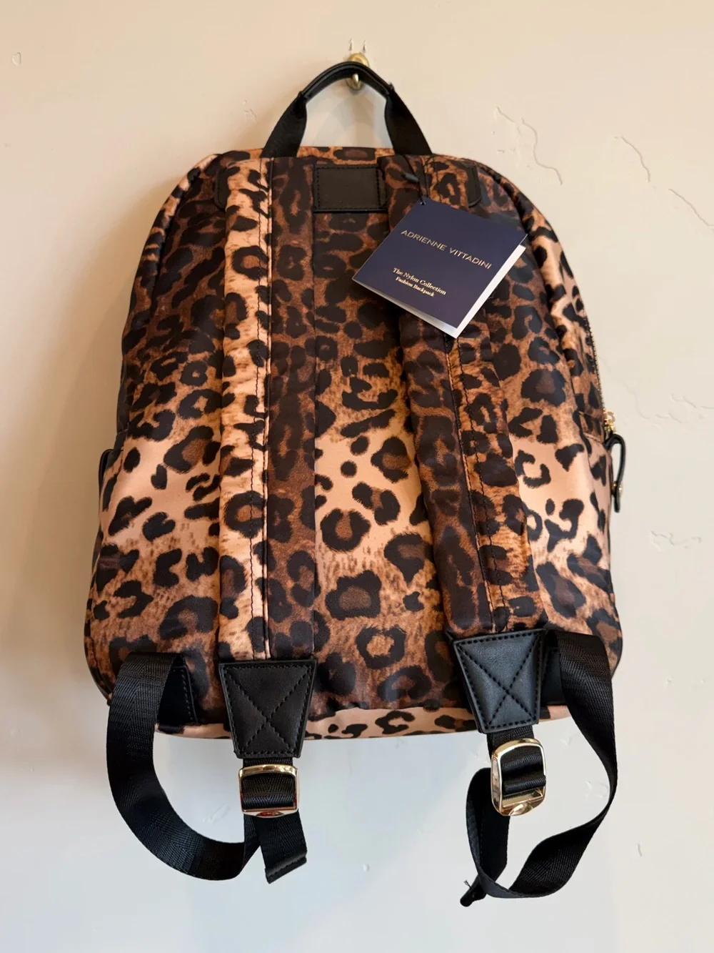 ADRIENNE VITTADINI Leopard Print Fashion Nylon Backpack